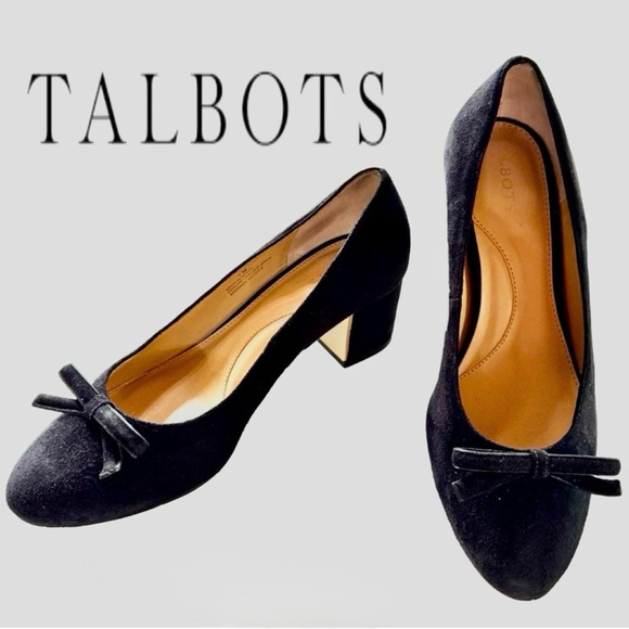 Talbots Shoes - Talbots Isa Bow Black Suede Leather Pumps (7M)